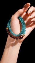 Forest Veil — Green Agate & Rosewood Bracelet