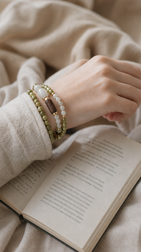 Earth Muse Collection — Forest Jade Wrap Bracelet