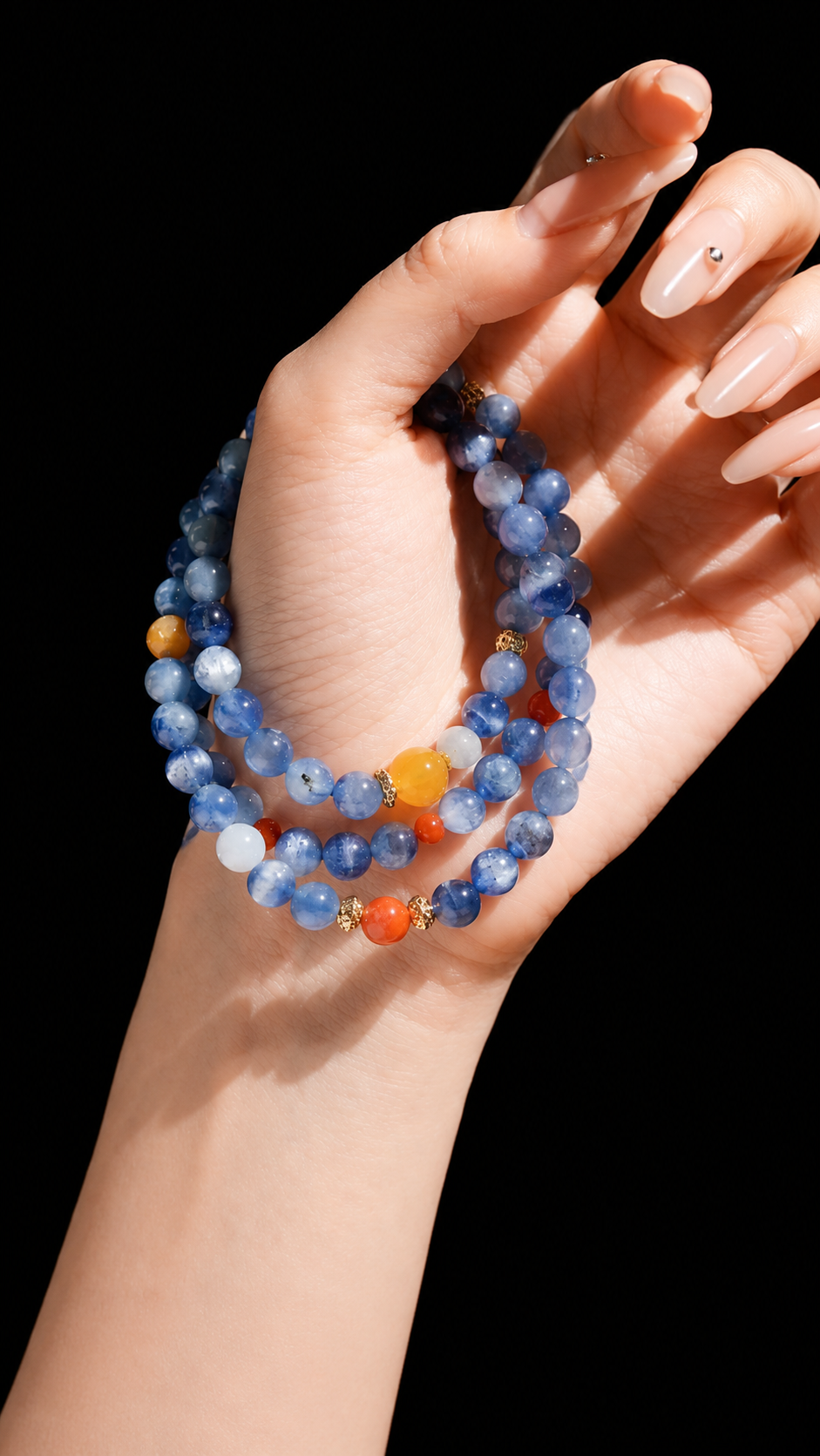 Blue Crystal & Amber Bracelet