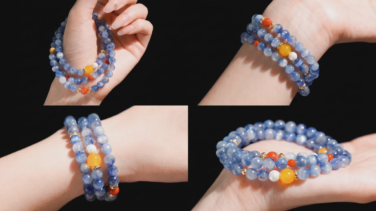 Blue Crystal & Amber Bracelet
